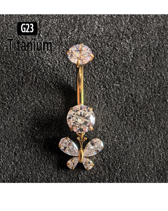 Belly Piercing Button Rings G23 Titanium ASTM F136 14g Internally Threaded Navel Ring Earrings Sexy Button Piercing Body Jewelry