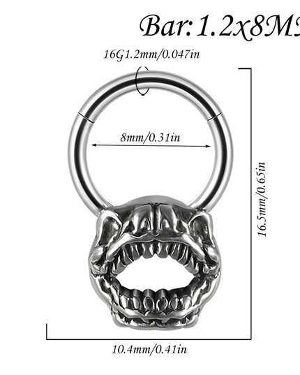 1PC Punk Many Style Black Oil Drip Hinger Septum Nose Ring Stainless Steel Ear Tragus Cartilage Daith Helix Earring Unisex Gift