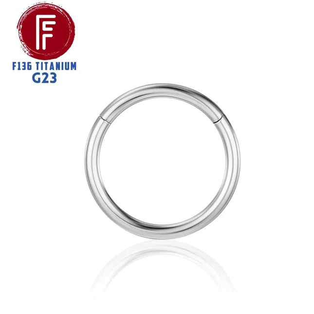 F136 Titanium Hinged Hoop Nose Rings 20G 18G 16G Septum Ring Body Piercing clicker Women and Men Cartilage Rook Earring Jewelry