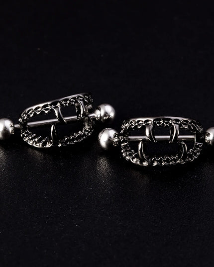 2PCS Surgical Steel Nipple Rings Piercing Jewelry Heart Women Sexy Hiphop Nail Clips Nipple Clamps Pierced Body Jewelry Gift