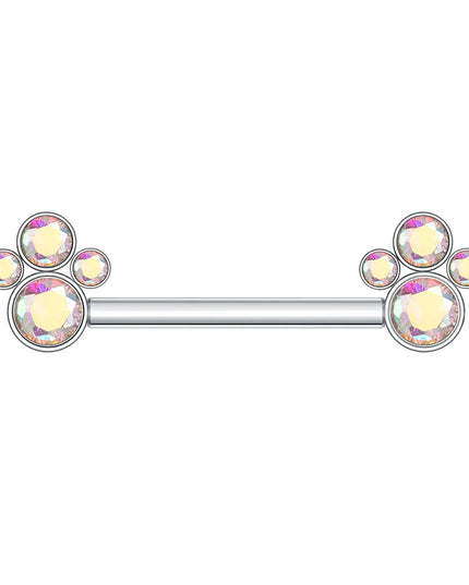 1Pc G23 Titanium Nipple Ring Straight Barbell Piercing Zircon Internally Threaded Nipple Bars Piercing Ring Women Body Jewelry