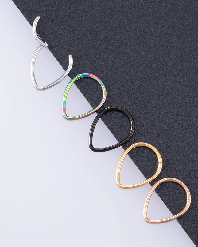 Drip nose Ring Fashion stainless steel closed ring Hinge nasal septum ear bone multi-purpose ring piercing jewelry