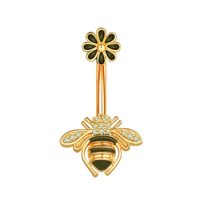 1PCS Bat Belly Button Piercing Jewelry 14G Claw Belly Ring Body Piercing Bee Navel Piercing Heart Belly Bars Piercings Ombligo