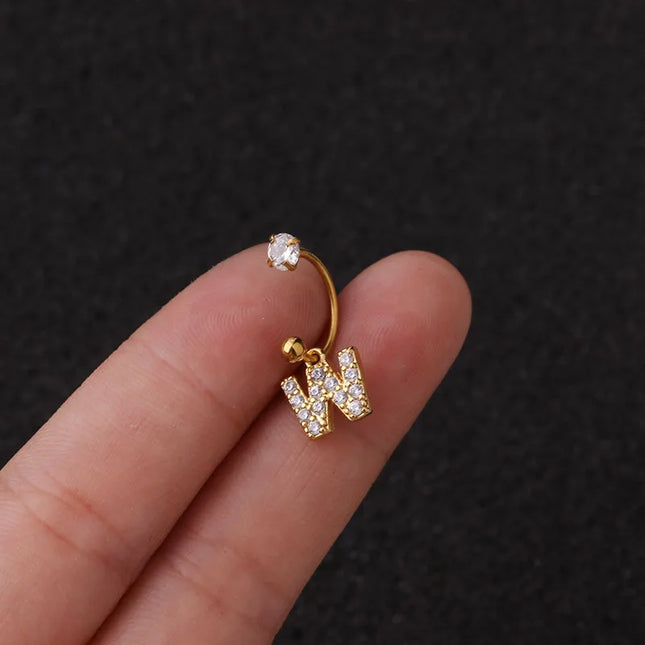 1Pc  English Letter Piercing  Tragus Piercing Jewelry Septo Nose Lip Ear Septum Cartilage Captive Hoop Ring Jewelry Pendientes