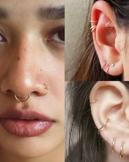 18G  316L Surgical Steel Nose Ring Hoop, Cartilage Hoop Earrings for Women Men  Piercing Jewelry 6mm/8mm/10mm/12mm
