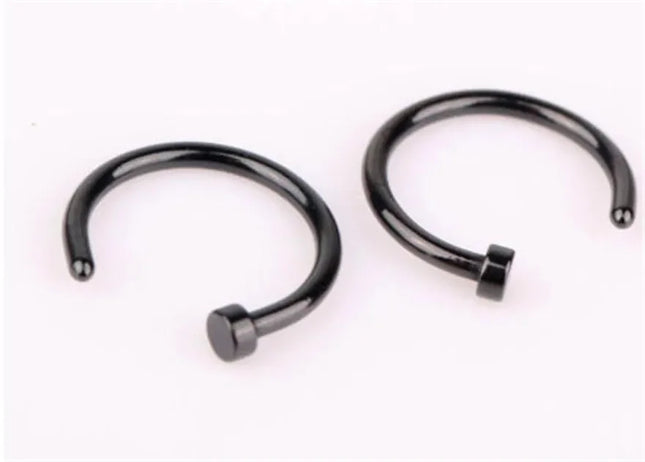 2PCS Stainlees Steel C Shape Nose Ring Women Girls Fake Piercing Hoop Stud Female Body Jewelry Party Gift