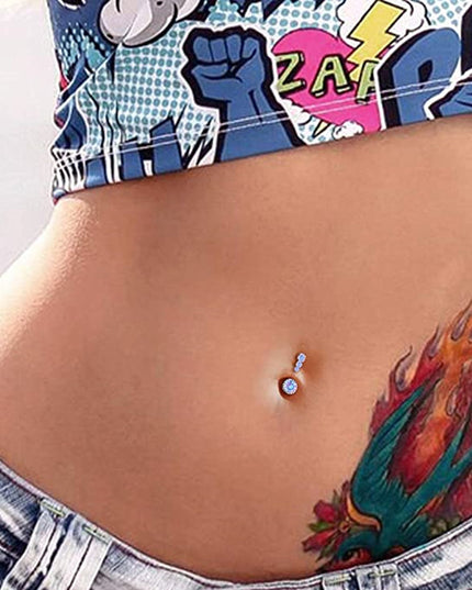 Fashion Zircon Heart Belly Button Piercing for Women Sexy Navle Ring Stainless Steel Ombligo Umbigo Piercing Body Jewelry