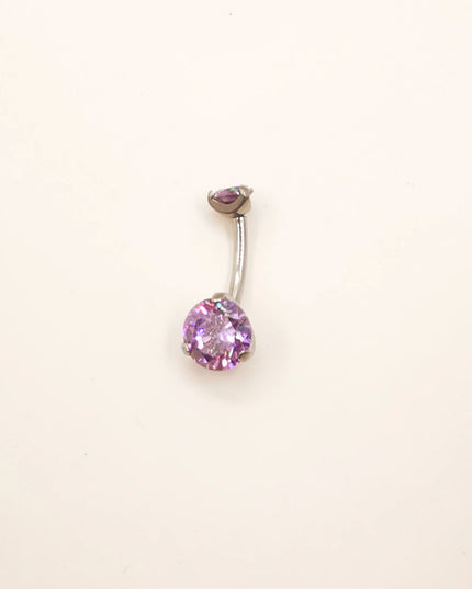 G23 Titanium Belly Button Ring Hypoallergenic Belly Rings Piercing 14G 10mm Navel Piercing Jewelry with Round Cubic Zirconia