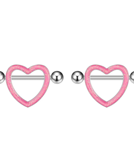 2pcs Heart Bear Dangled Nipple Piercings Screwed 14G Flower Butterfly Shield Bar Barbell Nipple Ring Piercing Nombril Jewelry