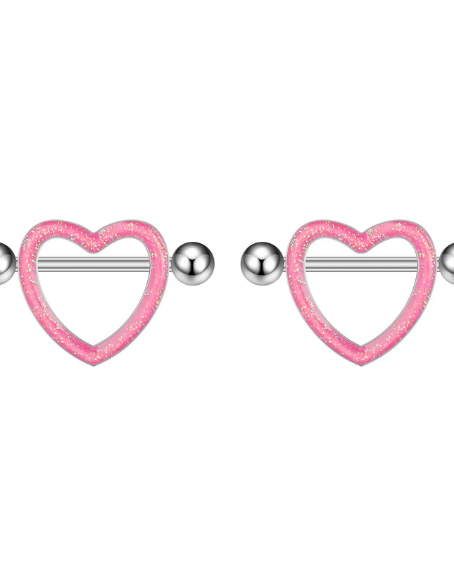 2pcs Heart Bear Dangled Nipple Piercings Screwed 14G Flower Butterfly Shield Bar Barbell Nipple Ring Piercing Nombril Jewelry