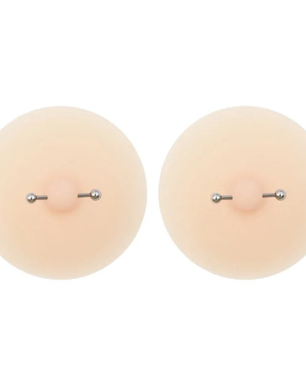Women Nipple Cover with Faux Piercing Lingerie Breast Pasties Adhesive Chest Pad