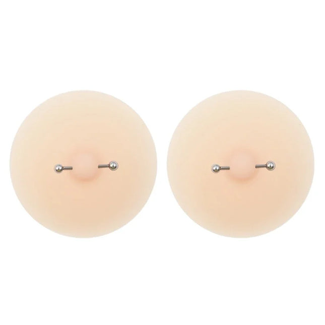 Women Nipple Cover with Faux Piercing Lingerie Breast Pasties Adhesive Chest Pad