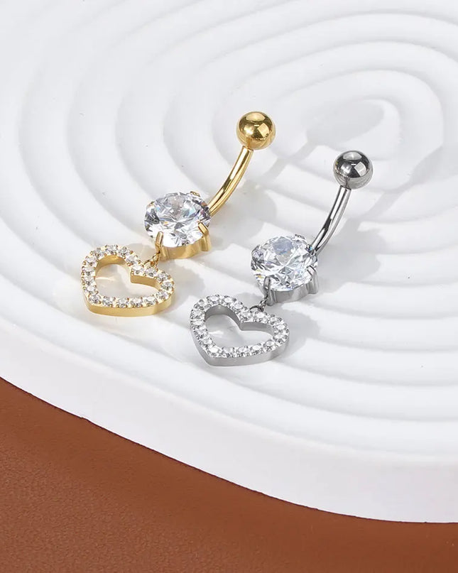 1Pc Titanium Belly Button Piercing Ring for Women CZ Heart Butterfly Dangle Navel Ring Belly Piercing Body Jewelry