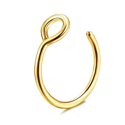 Florideco 14K Gold Plated Nose Rings for Women Men 20G Stainless Steel Nose Rings Hoops L Shaped Studs Nostril Piercings Jewelry