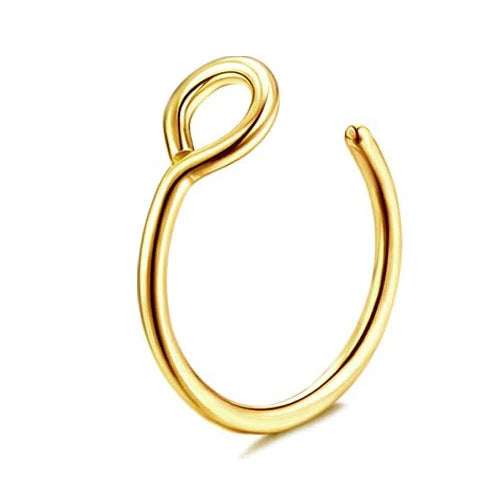 Florideco 14K Gold Plated Nose Rings for Women Men 20G Stainless Steel Nose Rings Hoops L Shaped Studs Nostril Piercings Jewelry