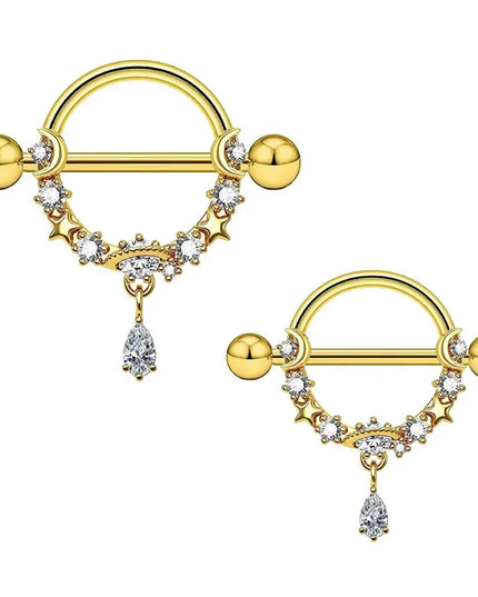 1Pair Stainless Steel Pink Nipple Piercing Jewelry Heart Wings Niplple Barbell Moon Devil Nipple Rings Body Piercing Pezon Mujer