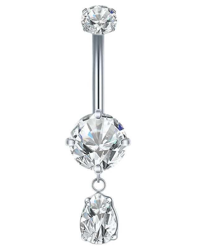 1Pc Titanium Belly Button Piercing Ring for Women CZ Heart Butterfly Dangle Navel Ring Belly Piercing Body Jewelry