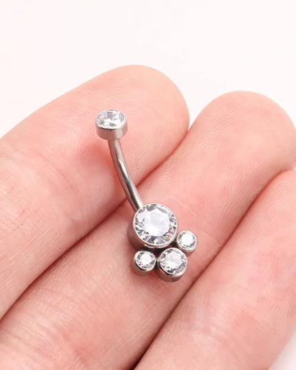 ASTM F136 Titanium Internal Thread Zircon Belly Button Piercing Sexy Belly Dance Piercing Bellybutton Body Jewelry Belly Ring