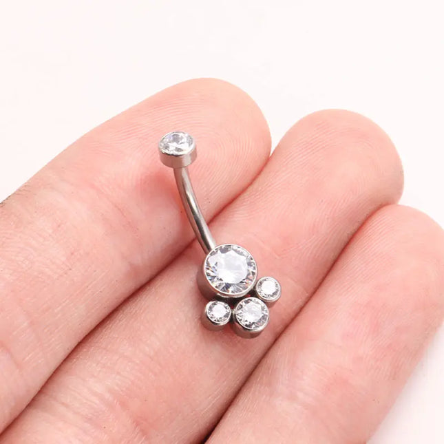 ASTM F136 Titanium Internal Thread Zircon Belly Button Piercing Sexy Belly Dance Piercing Bellybutton Body Jewelry Belly Ring