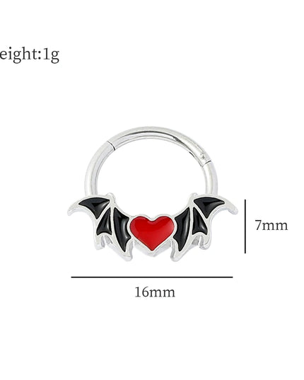 Halloween Gift Hinged Segment Nose Ring Women Ear Rings Nose Piercing Ghost Bat Ear Nose Septum Piercing Body Jewelry