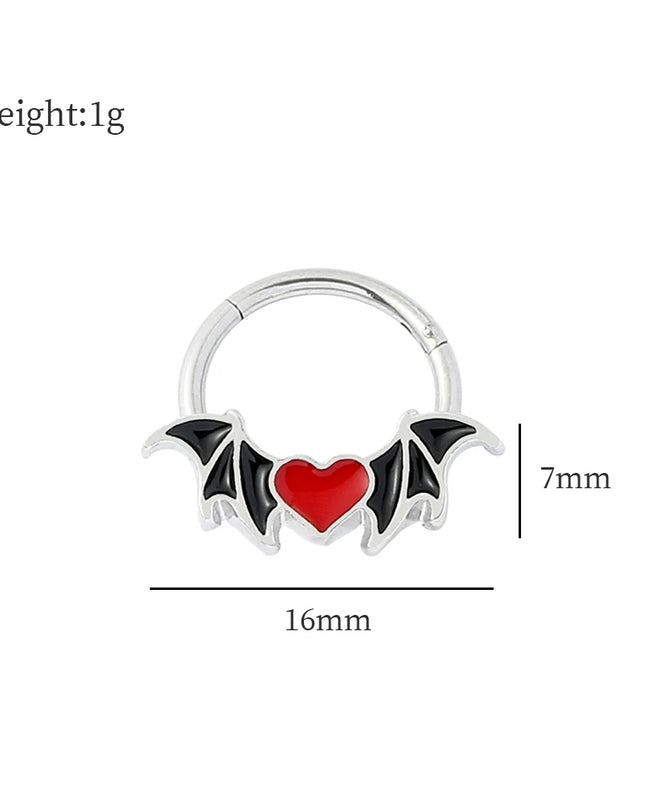 Halloween Gift Hinged Segment Nose Ring Women Ear Rings Nose Piercing Ghost Bat Ear Nose Septum Piercing Body Jewelry