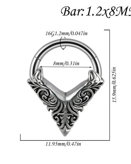 1PC Punk Many Style Black Oil Drip Hinger Septum Nose Ring Stainless Steel Ear Tragus Cartilage Daith Helix Earring Unisex Gift