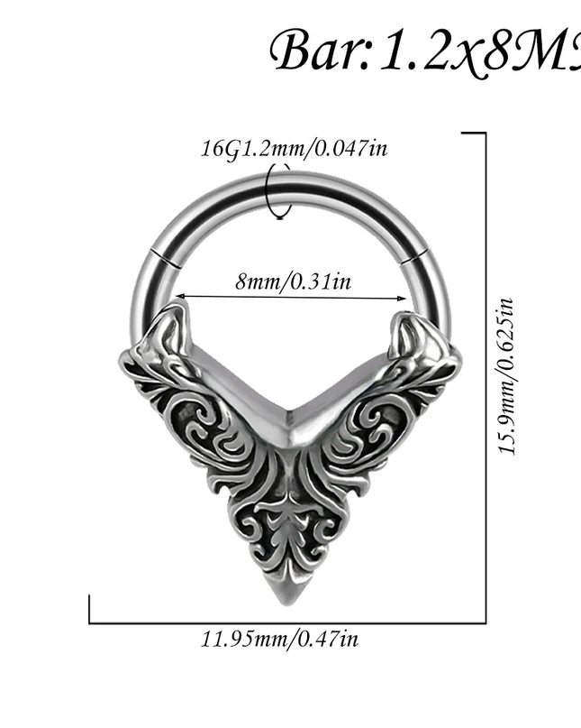 1PC Punk Many Style Black Oil Drip Hinger Septum Nose Ring Stainless Steel Ear Tragus Cartilage Daith Helix Earring Unisex Gift