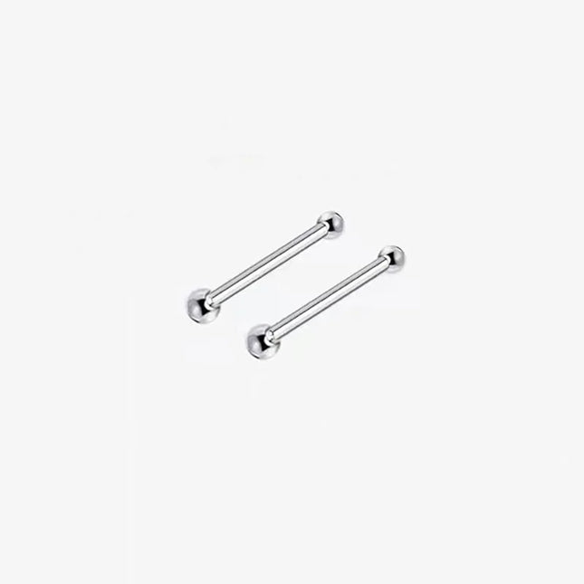 2pcs Ear Piercing Silver Needle Ear Stick Stud Earrings For Women Maintaining Ear Hole Small Tiny Round Ball Ear Jewelry