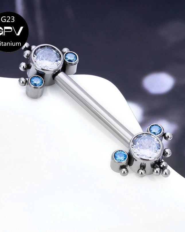 Titanium Nipple Stud G23 One End Fixed And The Other End Inserted With A Pin 14G Punk Female Sexy Piercing Jewelry Nipple Stud