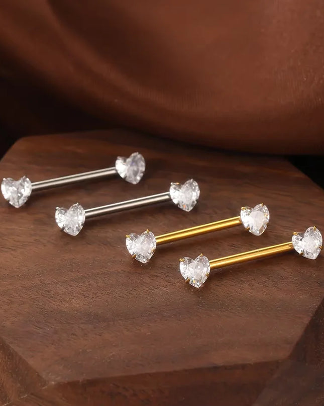 1Pc G23 Titanium Nipple Ring Straight Barbell Piercing Zircon Internally Threaded Nipple Bars Piercing Ring Women Body Jewelry