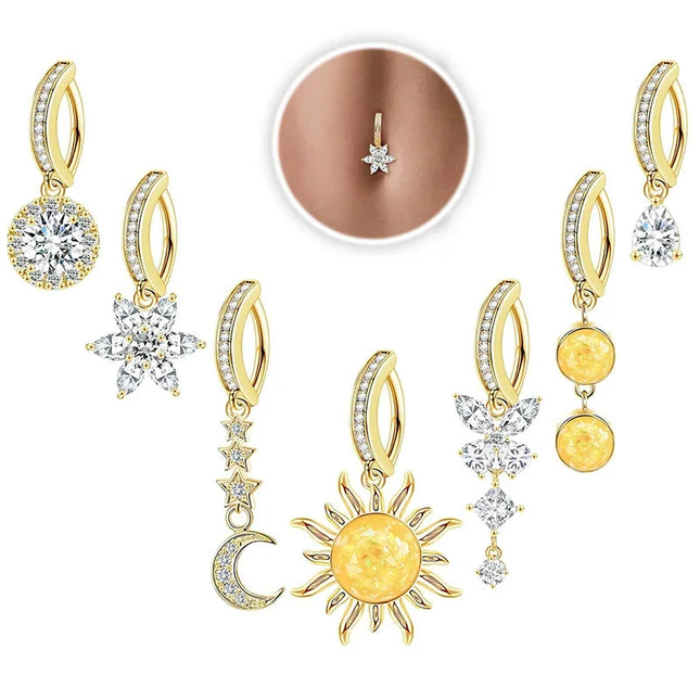Exquisite Butterfly Belly Button Sexy Body Piercing Jewelry For Women Zircon Navel Barbell Fashion Belly Rings Gifts