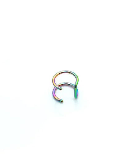Women Lips Rings Medical Titanium Steel Nose Ring Fake Nose Ring Septum Piercing Clip on Mouth Ring Fake Piercing Body Clip Hoop