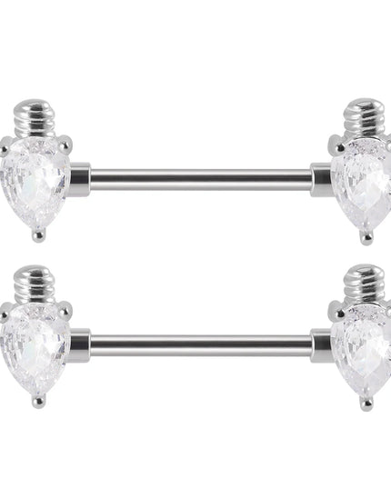 1Pair Sword Cross Nipple Piercing Barbell Surgical Steel Crystal Nipple Shield Cover Heart Butterfly Nipple Ring Body Jewelry14G
