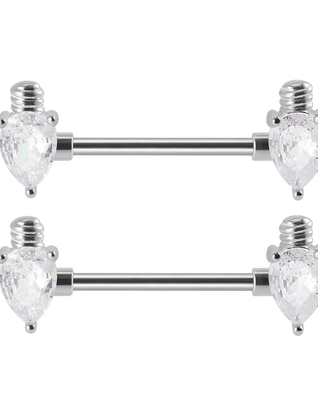1Pair Sword Cross Nipple Piercing Barbell Surgical Steel Crystal Nipple Shield Cover Heart Butterfly Nipple Ring Body Jewelry14G