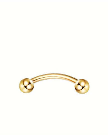 Drperfect Piercing Jewelry 16G Surgical Steel  Curved Barbell Eyebrow Rings Lip Belly Button Piercing Heart Moon Earrings