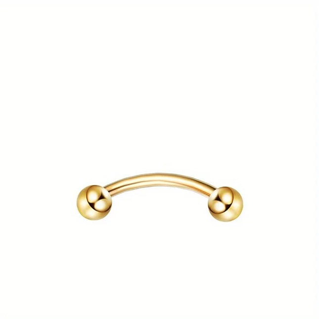 Drperfect Piercing Jewelry 16G Surgical Steel  Curved Barbell Eyebrow Rings Lip Belly Button Piercing Heart Moon Earrings