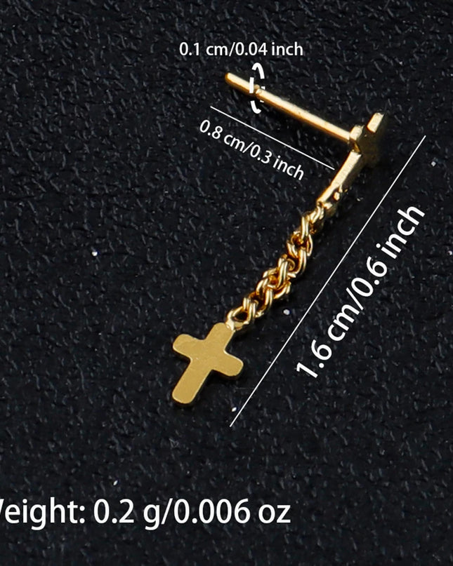 Nose Rings for Women 316L Stainless Steel Nostril Hoop Nose Ring Studs Fashion Body Cross Nose Piercing Jewelry Set