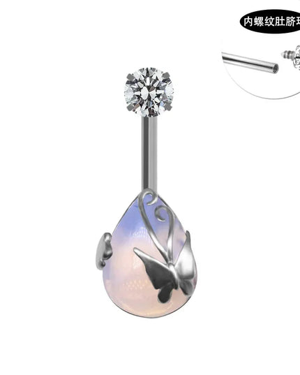 Fashion Crystal Belly Piercing Navel Ring Body Accessories Trigrams Flower Belly Button Piercing Ombligo Studs Jewelry