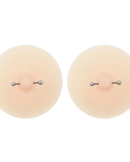 Women Nipple Cover with Faux Piercing Lingerie Breast Pasties Adhesive Chest Pad