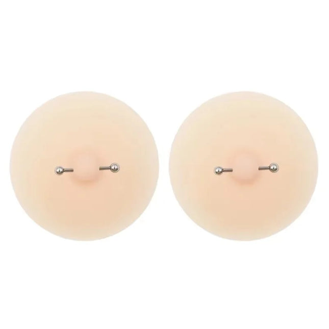 Women Nipple Cover with Faux Piercing Lingerie Breast Pasties Adhesive Chest Pad