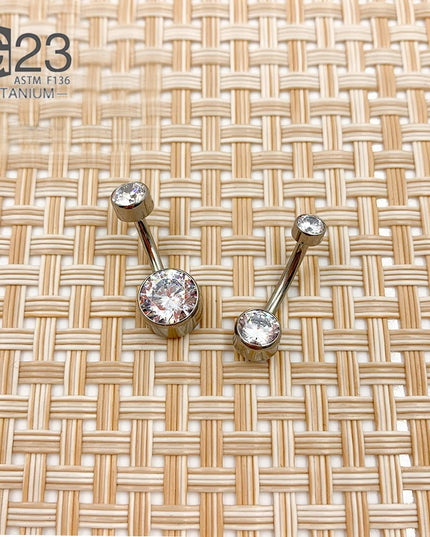 G23 Titanium Belly Button Rings Navel Ring Zircon Drop Dangle Body Belly Piercing Jewelry For Women Ombligo Navel Nombr Rings