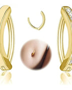 Gold  2PCS / Navel & Bell Button Rings / 1.6x10mm|body|Geometric