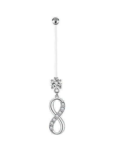 Pregnancy Belly Button Rings Long Bar 38mm Sport Maternity Flexible Bioplast Clear Navel Belly Rings Piercing Retainer Jewelry
