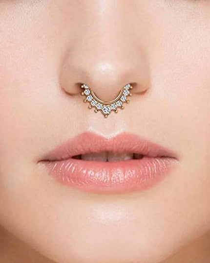 1pc New Fake Piercing Jewelry Clip On Nose Septum Ring for Women Fake Nose Rings Hoop Crysta Faux Non Pierced Nose Ring Earrings