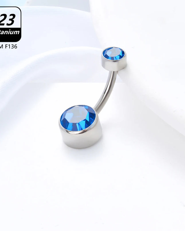 Belly Piercing Button Rings G23 Titanium Astm F136 14g Body Jewelry Internally Threaded Navel Ring Zirconia Earrings Zircon