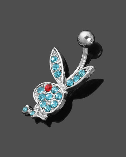 1PC Stainless Steel Belly Buttorn Piercing Cartoon Rabbit Belly Button Ring Navel Nail Body Piercing Jewelry for Woman