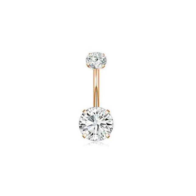 Dangle Belly Button Rings, 14G 316L Stainless Surgical Steel Cubic Zirconia Butterfly Heart Navel Ring Piercing Jewelry Barbells