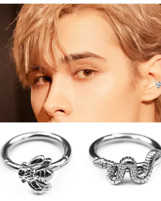 Nose Rings Hinged Segment Daith Hoop Rings Snake Bee Nose Ear Cartilage Ring Lip Septum Piercing Jewelry