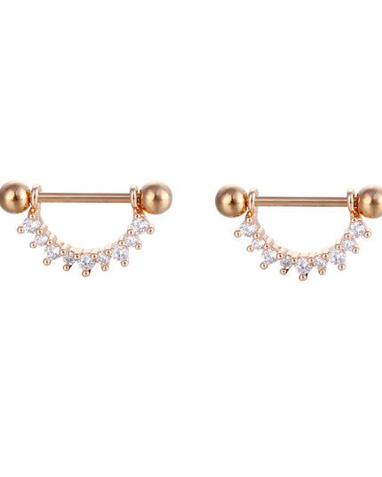 Sexy Nipple Ring Stainless Steel Zircon U Shape Barbell Nipple Studs Piercing Helix Piercing Body Papillary nail Jewelry