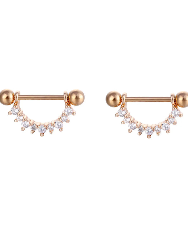 Sexy Nipple Ring Stainless Steel Zircon U Shape Barbell Nipple Studs Piercing Helix Piercing Body Papillary nail Jewelry